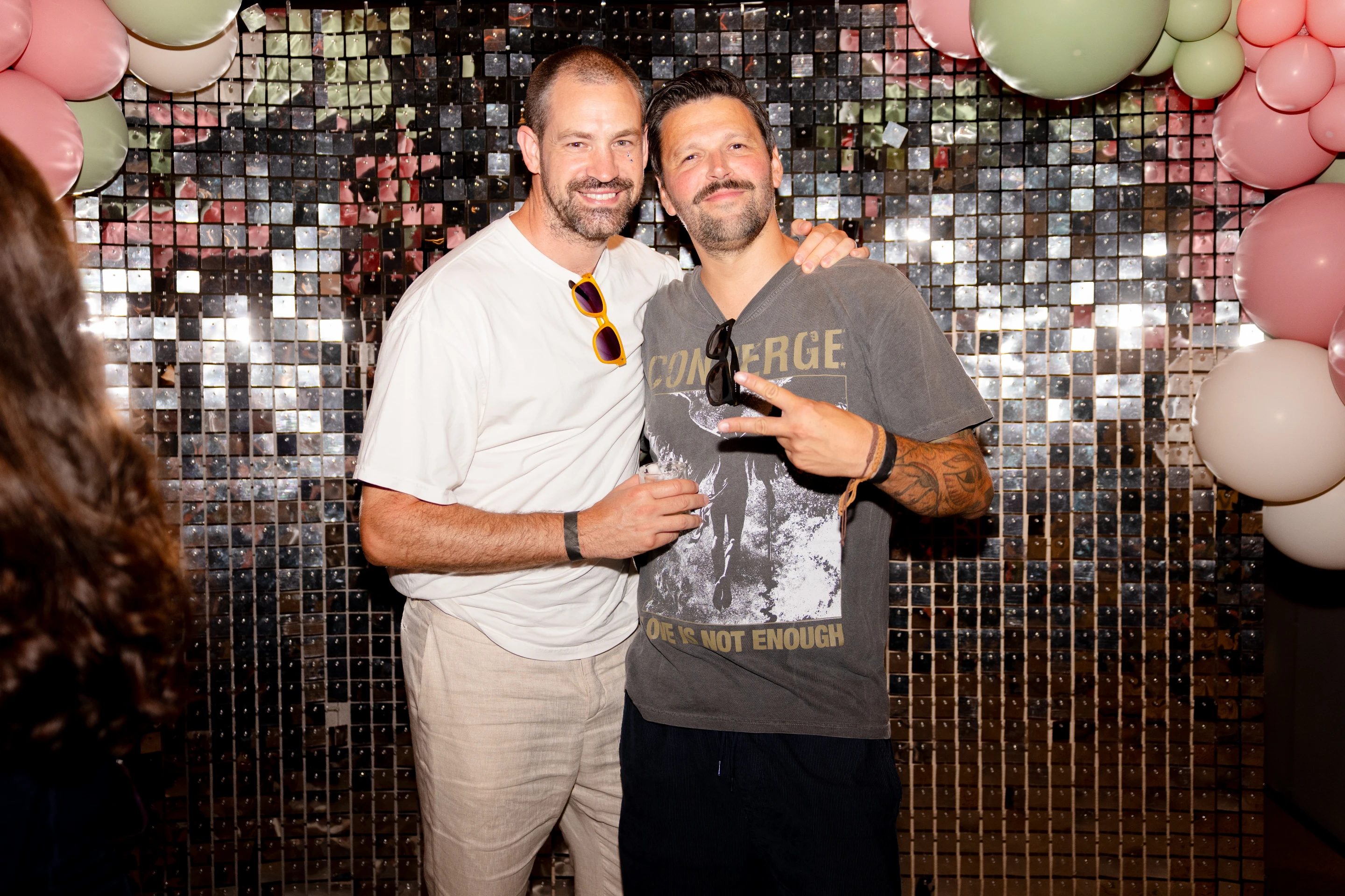 Two colleagues at the summer party