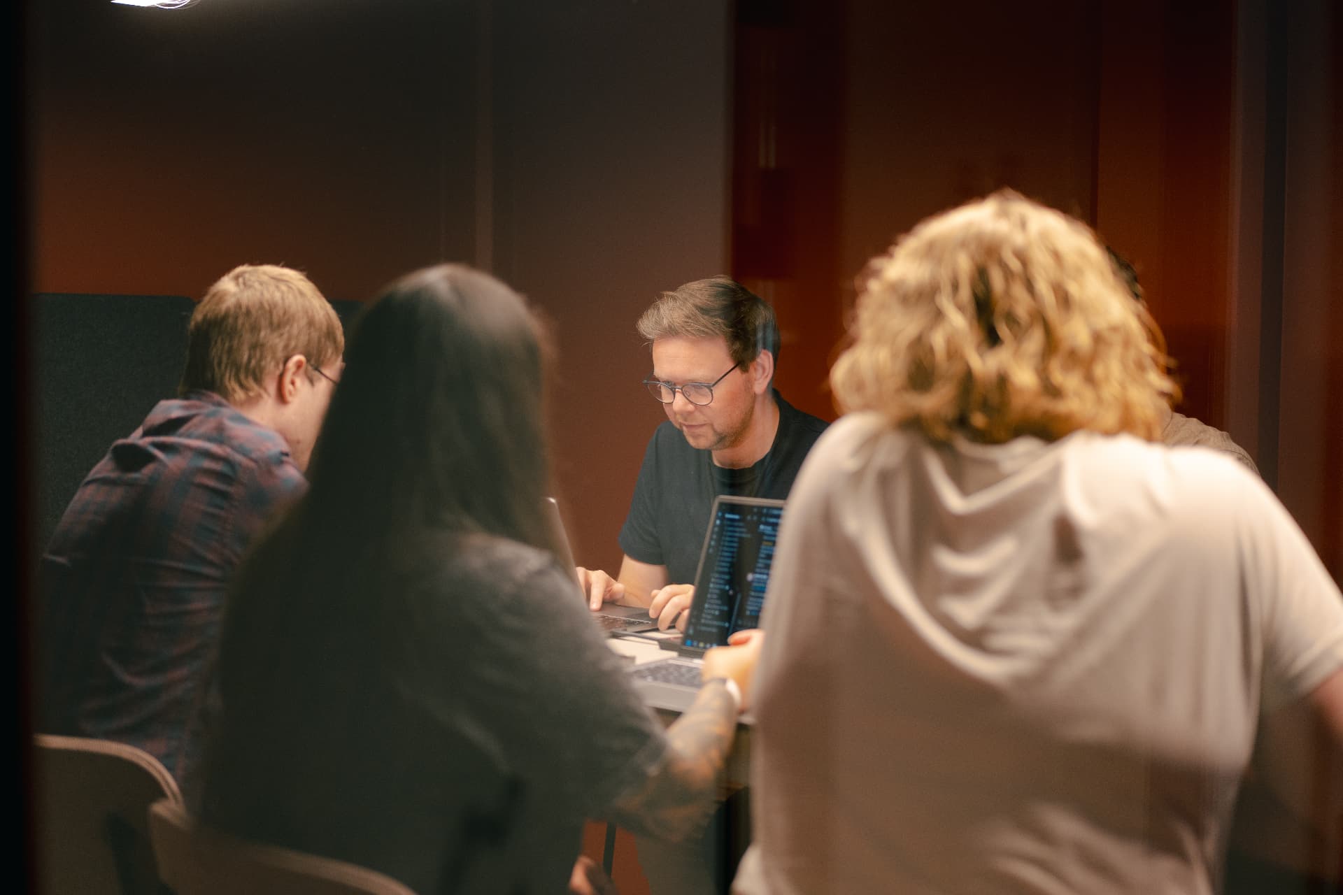 Colleagues listening to a presentation